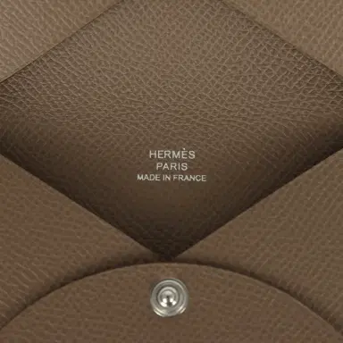 HERMÈS Hermes Calvi Card Holder Etoupe Epsom Palladium Hardware | Thumbnail 8 HERMÈS Hermes Calvi Card Holder Etoupe Epsom Palladium Hardware | Thumbnail 8