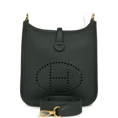 HERMÈS Hermes Evelyne TPM Vert Mangrove Clemence Gold Hardware | Thumbnail 1 HERMÈS Hermes Evelyne TPM Vert Mangrove Clemence Gold Hardware | Thumbnail 1