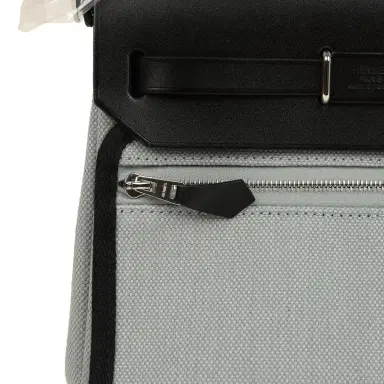 HERMÈS Hermes Herbag Zip 20 Mini Gris Pantin Toile Militaire Canvas and Black Vache Hunter Palladium Hardware | Thumbnail 7 HERMÈS Hermes Herbag Zip 20 Mini Gris Pantin Toile Militaire Canvas and Black Vache Hunter Palladium Hardware | Thumbnail 7