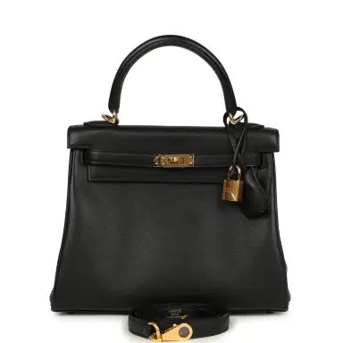 HERMÈS Hermes Kelly Retourne 25 Black Cheri Gold Hardware | Thumbnail 1 HERMÈS Hermes Kelly Retourne 25 Black Cheri Gold Hardware | Thumbnail 1