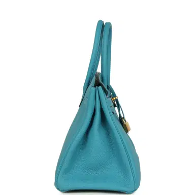 HERMÈS Pre-owned Hermes Birkin 30 Turquoise Togo Gold Hardware | Thumbnail 3 HERMÈS Pre-owned Hermes Birkin 30 Turquoise Togo Gold Hardware | Thumbnail 3