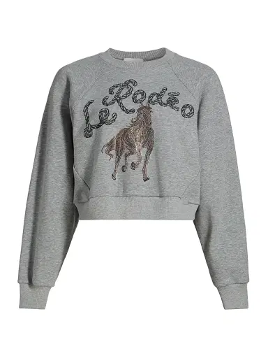 Cinq à Sept Women's Le Rodeo Jennifer Crewneck Sweater - Heather Grey - Size XL | Thumbnail 1 Cinq à Sept Women's Le Rodeo Jennifer Crewneck Sweater - Heather Grey - Size XL | Thumbnail 1