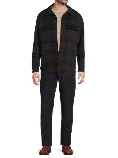 Vince Men's Splittable Plaid Shirt Jacket - Coastal Country Racer | Thumbnail 2 Vince Men's Splittable Plaid Shirt Jacket - Coastal Country Racer | Thumbnail 2