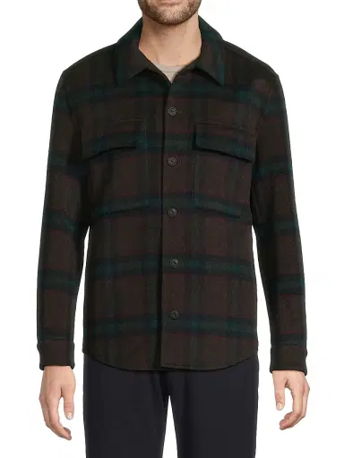 Vince Men's Splittable Plaid Shirt Jacket - Coastal Country Racer | Thumbnail 3 Vince Men's Splittable Plaid Shirt Jacket - Coastal Country Racer | Thumbnail 3