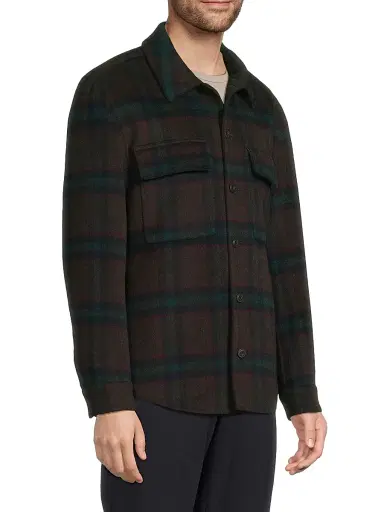 Vince Men's Splittable Plaid Shirt Jacket - Coastal Country Racer | Thumbnail 4 Vince Men's Splittable Plaid Shirt Jacket - Coastal Country Racer | Thumbnail 4