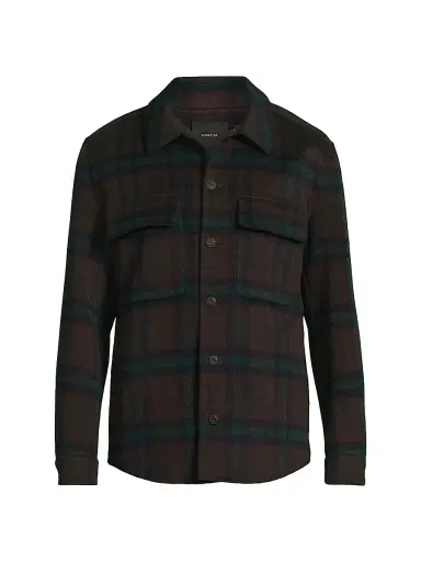 Vince Men's Splittable Plaid Shirt Jacket - Coastal Country Racer | Thumbnail 1 Vince Men's Splittable Plaid Shirt Jacket - Coastal Country Racer | Thumbnail 1