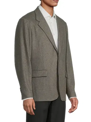 Vince Men's Wool Flannel Single-Breasted Blazer - Medium Heather Grey | Thumbnail 4 Vince Men's Wool Flannel Single-Breasted Blazer - Medium Heather Grey | Thumbnail 4