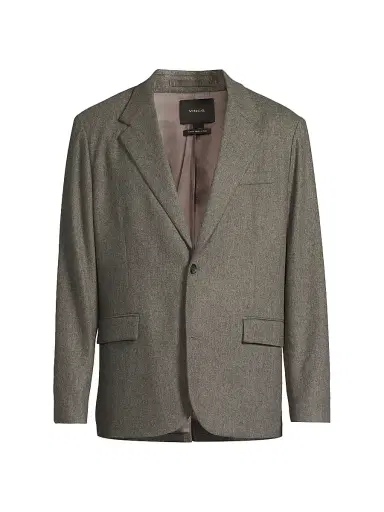 Vince Men's Wool Flannel Single-Breasted Blazer - Medium Heather Grey | Thumbnail 1 Vince Men's Wool Flannel Single-Breasted Blazer - Medium Heather Grey | Thumbnail 1