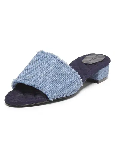 AERA Women's Giorgia 25MM Vegan Raffia Sandals - Classic Blue Denim | Thumbnail 2 AERA Women's Giorgia 25MM Vegan Raffia Sandals - Classic Blue Denim | Thumbnail 2