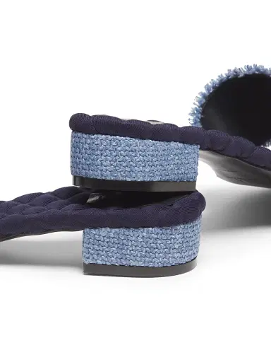 AERA Women's Giorgia 25MM Vegan Raffia Sandals - Classic Blue Denim | Thumbnail 3 AERA Women's Giorgia 25MM Vegan Raffia Sandals - Classic Blue Denim | Thumbnail 3