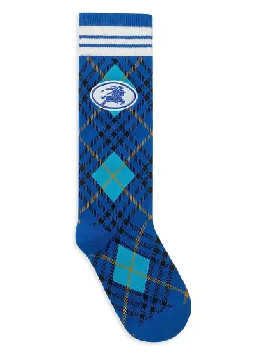 Burberry Men's EKD Argyle Mid-Calf Socks - Hyacinth | Thumbnail 2 Burberry Men's EKD Argyle Mid-Calf Socks - Hyacinth | Thumbnail 2