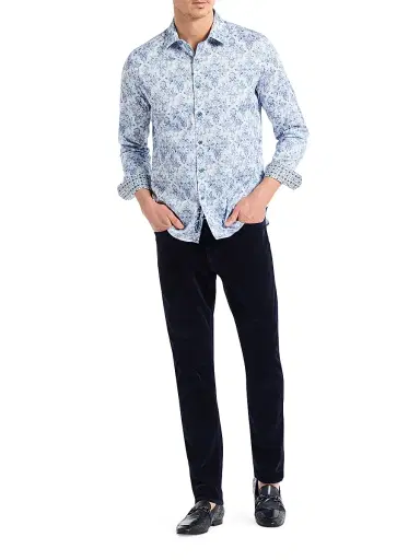Robert Graham Men's Delancey Button-Front Shirt - Navy | Thumbnail 2 Robert Graham Men's Delancey Button-Front Shirt - Navy | Thumbnail 2