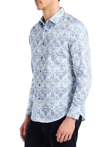 Robert Graham Men's Delancey Button-Front Shirt - Navy | Thumbnail 3 Robert Graham Men's Delancey Button-Front Shirt - Navy | Thumbnail 3