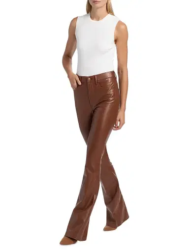 Veronica Beard Women's Beverly High-Rise Skinny Flared Pants - Mahogany | Thumbnail 2 Veronica Beard Women's Beverly High-Rise Skinny Flared Pants - Mahogany | Thumbnail 2