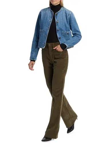 Veronica Beard Women's Andrea Cotton Denim Jacket - French Kiss | Thumbnail 2 Veronica Beard Women's Andrea Cotton Denim Jacket - French Kiss | Thumbnail 2