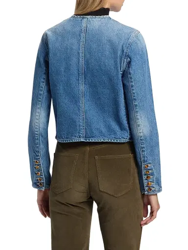 Veronica Beard Women's Andrea Cotton Denim Jacket - French Kiss | Thumbnail 5 Veronica Beard Women's Andrea Cotton Denim Jacket - French Kiss | Thumbnail 5
