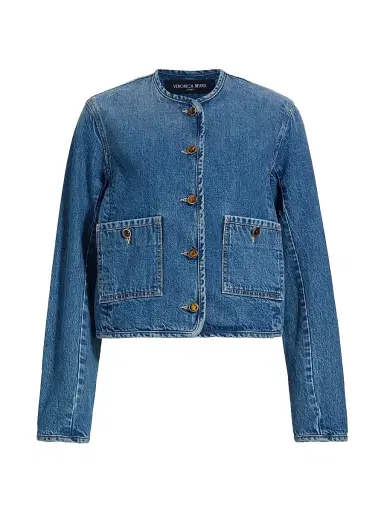 Veronica Beard Women's Andrea Cotton Denim Jacket - French Kiss | Thumbnail 1 Veronica Beard Women's Andrea Cotton Denim Jacket - French Kiss | Thumbnail 1