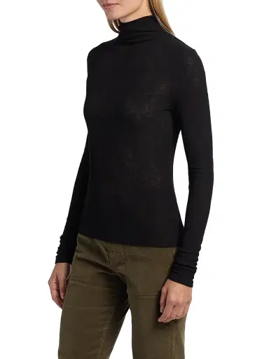 Veronica Beard Women's Wyeth Fitted Turtleneck - Black - Size XL | Thumbnail 4 Veronica Beard Women's Wyeth Fitted Turtleneck - Black - Size XL | Thumbnail 4