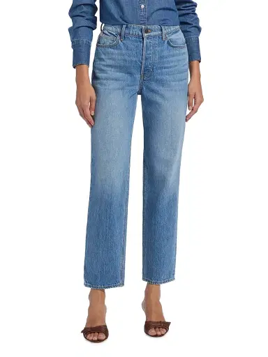 Veronica Beard Women's Leah Mid-Rise Straight-Leg Jeans | Thumbnail 3 Veronica Beard Women's Leah Mid-Rise Straight-Leg Jeans | Thumbnail 3