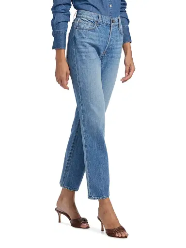 Veronica Beard Women's Leah Mid-Rise Straight-Leg Jeans | Thumbnail 4 Veronica Beard Women's Leah Mid-Rise Straight-Leg Jeans | Thumbnail 4