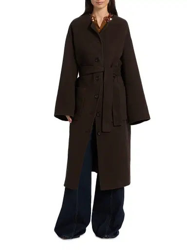 Ulla Johnson Women's Fernanda Wool-Blend Oversized Belted Coat | Thumbnail 3 Ulla Johnson Women's Fernanda Wool-Blend Oversized Belted Coat | Thumbnail 3