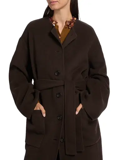 Ulla Johnson Women's Fernanda Wool-Blend Oversized Belted Coat | Thumbnail 6 Ulla Johnson Women's Fernanda Wool-Blend Oversized Belted Coat | Thumbnail 6