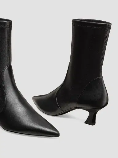 Stuart Weitzman Women's Vinnie 50MM Leather Boots - Black - Size 9.5 | Thumbnail 4 Stuart Weitzman Women's Vinnie 50MM Leather Boots - Black - Size 9.5 | Thumbnail 4