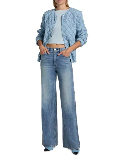 If Only Studio Women's Cotton-Blend Denim Quilted Jacket | Thumbnail 2 If Only Studio Women's Cotton-Blend Denim Quilted Jacket | Thumbnail 2