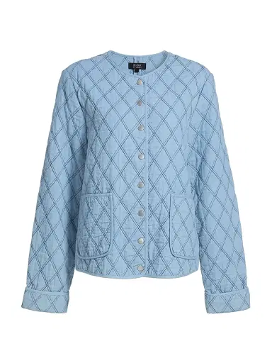 If Only Studio Women's Cotton-Blend Denim Quilted Jacket | Thumbnail 1 If Only Studio Women's Cotton-Blend Denim Quilted Jacket | Thumbnail 1