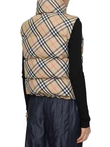 Burberry Women's Harter Check Down Vest - Sand Ip Check - Size XL | Thumbnail 3 Burberry Women's Harter Check Down Vest - Sand Ip Check - Size XL | Thumbnail 3