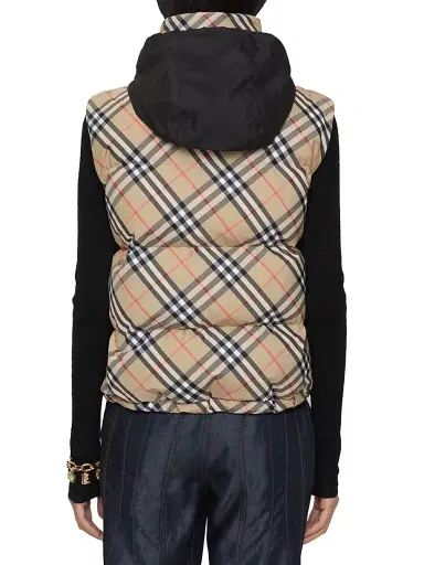 Burberry Women's Harter Check Down Vest - Sand Ip Check - Size XL | Thumbnail 4 Burberry Women's Harter Check Down Vest - Sand Ip Check - Size XL | Thumbnail 4