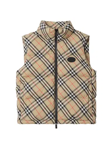 Burberry Women's Harter Check Down Vest - Sand Ip Check - Size XL | Thumbnail 1 Burberry Women's Harter Check Down Vest - Sand Ip Check - Size XL | Thumbnail 1