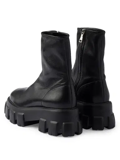 Prada Women's Monolith Stretch Nappa Booties - Black | Thumbnail 2 Prada Women's Monolith Stretch Nappa Booties - Black | Thumbnail 2