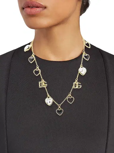 Dolce & Gabbana Women's Goldtone & Crystal Logo Charm Necklace - Gold | Thumbnail 2 Dolce & Gabbana Women's Goldtone & Crystal Logo Charm Necklace - Gold | Thumbnail 2