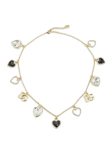 Dolce & Gabbana Women's Goldtone & Crystal Logo Charm Necklace - Gold | Thumbnail 1 Dolce & Gabbana Women's Goldtone & Crystal Logo Charm Necklace - Gold | Thumbnail 1