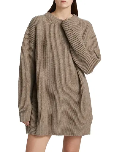 MM6 MAISON MARGIELA Women's Crewneck Wool-Blend Mini-Sweaterdress | Thumbnail 3 MM6 MAISON MARGIELA Women's Crewneck Wool-Blend Mini-Sweaterdress | Thumbnail 3