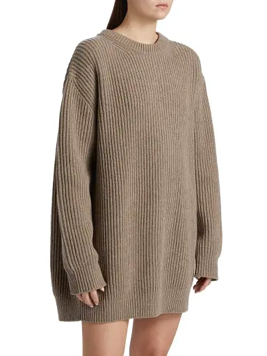 MM6 MAISON MARGIELA Women's Crewneck Wool-Blend Mini-Sweaterdress | Thumbnail 4 MM6 MAISON MARGIELA Women's Crewneck Wool-Blend Mini-Sweaterdress | Thumbnail 4