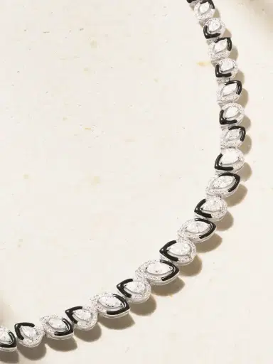Kamyen 18-karat White Gold, Diamond And Enamel Choker | Thumbnail 1 Kamyen 18-karat White Gold, Diamond And Enamel Choker | Thumbnail 1