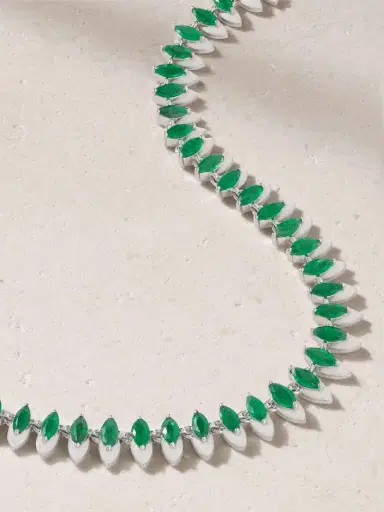 Kamyen 18-karat White Gold, Emerald And Enamel Choker | Thumbnail 4 Kamyen 18-karat White Gold, Emerald And Enamel Choker | Thumbnail 4