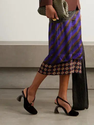 Dries Van Noten Velvet Slingback Pumps | Thumbnail 2 Dries Van Noten Velvet Slingback Pumps | Thumbnail 2