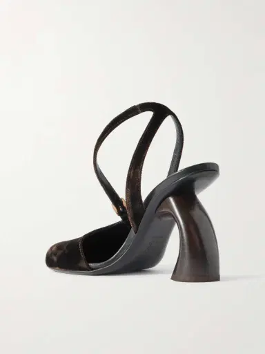 Dries Van Noten Velvet Slingback Pumps | Thumbnail 3 Dries Van Noten Velvet Slingback Pumps | Thumbnail 3