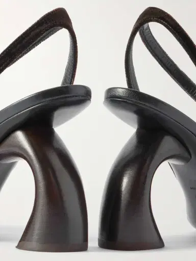 Dries Van Noten Velvet Slingback Pumps | Thumbnail 4 Dries Van Noten Velvet Slingback Pumps | Thumbnail 4