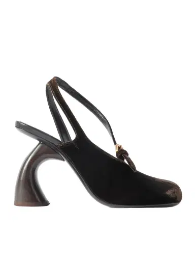 Dries Van Noten Velvet Slingback Pumps | Thumbnail 1 Dries Van Noten Velvet Slingback Pumps | Thumbnail 1