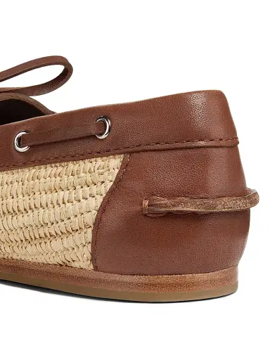 SIMKHAI Women's Danner Raffia & Leather Boat Shoes - Sable | Thumbnail 5 SIMKHAI Women's Danner Raffia & Leather Boat Shoes - Sable | Thumbnail 5