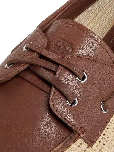 SIMKHAI Women's Danner Raffia & Leather Boat Shoes - Sable | Thumbnail 6 SIMKHAI Women's Danner Raffia & Leather Boat Shoes - Sable | Thumbnail 6