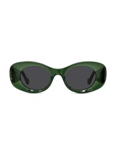 Loewe Women's Anagram 49MM Oval Sunglasses - Dark Greenother Smoke | Thumbnail 2 Loewe Women's Anagram 49MM Oval Sunglasses - Dark Greenother Smoke | Thumbnail 2
