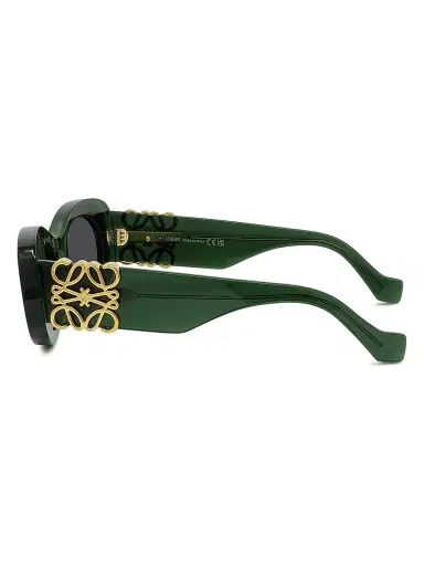 Loewe Women's Anagram 49MM Oval Sunglasses - Dark Greenother Smoke | Thumbnail 3 Loewe Women's Anagram 49MM Oval Sunglasses - Dark Greenother Smoke | Thumbnail 3