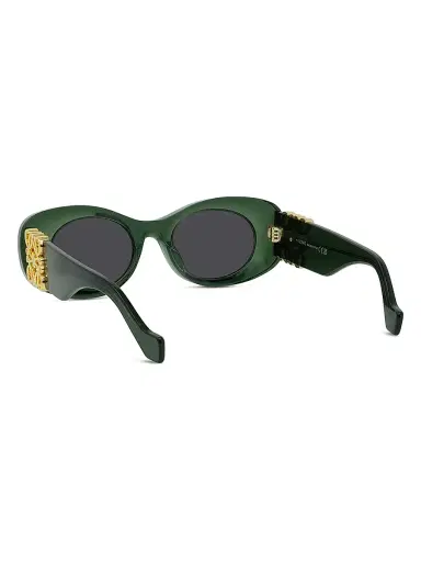 Loewe Women's Anagram 49MM Oval Sunglasses - Dark Greenother Smoke | Thumbnail 4 Loewe Women's Anagram 49MM Oval Sunglasses - Dark Greenother Smoke | Thumbnail 4