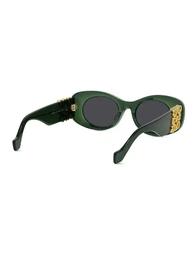 Loewe Women's Anagram 49MM Oval Sunglasses - Dark Greenother Smoke | Thumbnail 6 Loewe Women's Anagram 49MM Oval Sunglasses - Dark Greenother Smoke | Thumbnail 6