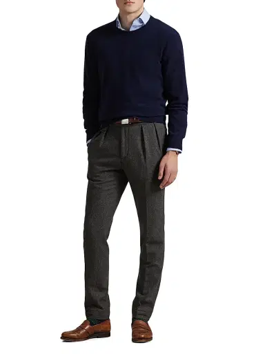 Polo Ralph Lauren Men's Washable Cashmere Crewneck Sweater - Hunter Navy | Thumbnail 2 Polo Ralph Lauren Men's Washable Cashmere Crewneck Sweater - Hunter Navy | Thumbnail 2